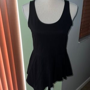 Michael Kors Black Asymmetrical Peplum Top